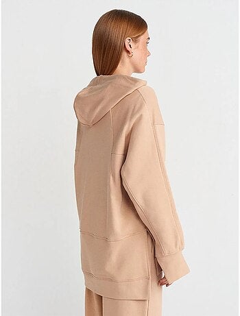 Sweat à capuche oversize en coton avec fente dilvin