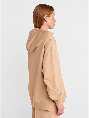 Sweat à capuche oversize en coton avec zip dilvin