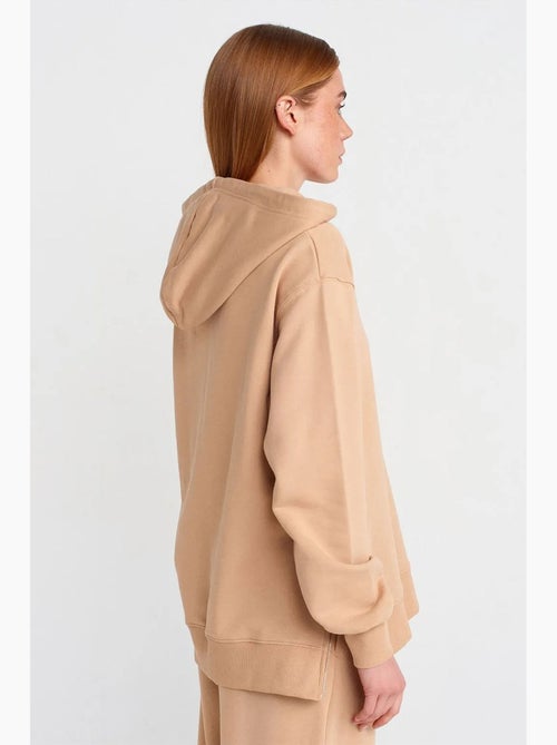 Sweat à capuche oversize en coton avec zip dilvin - Kiabi Sweat à capuche oversize en coton avec zip dilvin - Kiabi