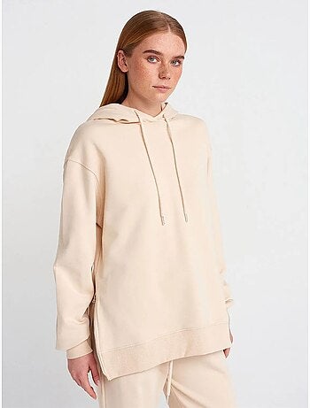 Sweat à capuche oversize en coton avec zip dilvin