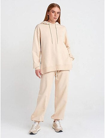 Sweat à capuche oversize en coton avec zip dilvin