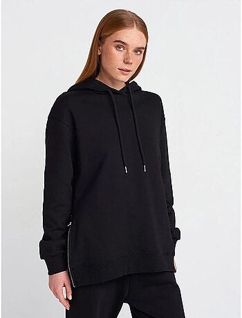 Sweat à capuche oversize en coton avec zip dilvin
