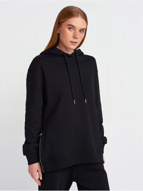 Sweat à capuche oversize en coton avec zip dilvin - Kiabi Sweat à capuche oversize en coton avec zip dilvin - Kiabi