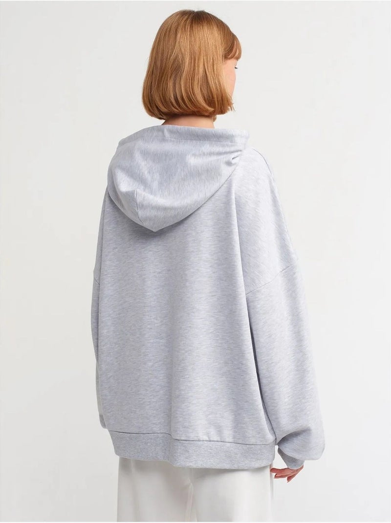 Sweat À Capuche Oversize En Coton Gris clair - Kiabi