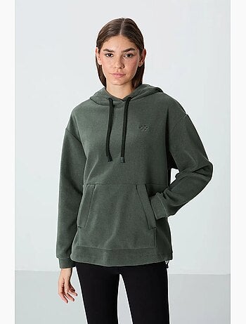 Sweat à capuche oversize en maille peluche tommy