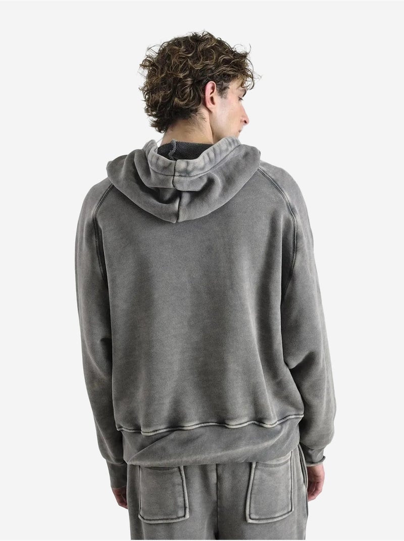 Sweat à capuche oversize giesto avec poche Kaki - Kiabi