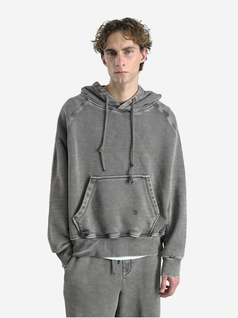 Sweat à capuche oversize giesto avec poche Kaki - Kiabi