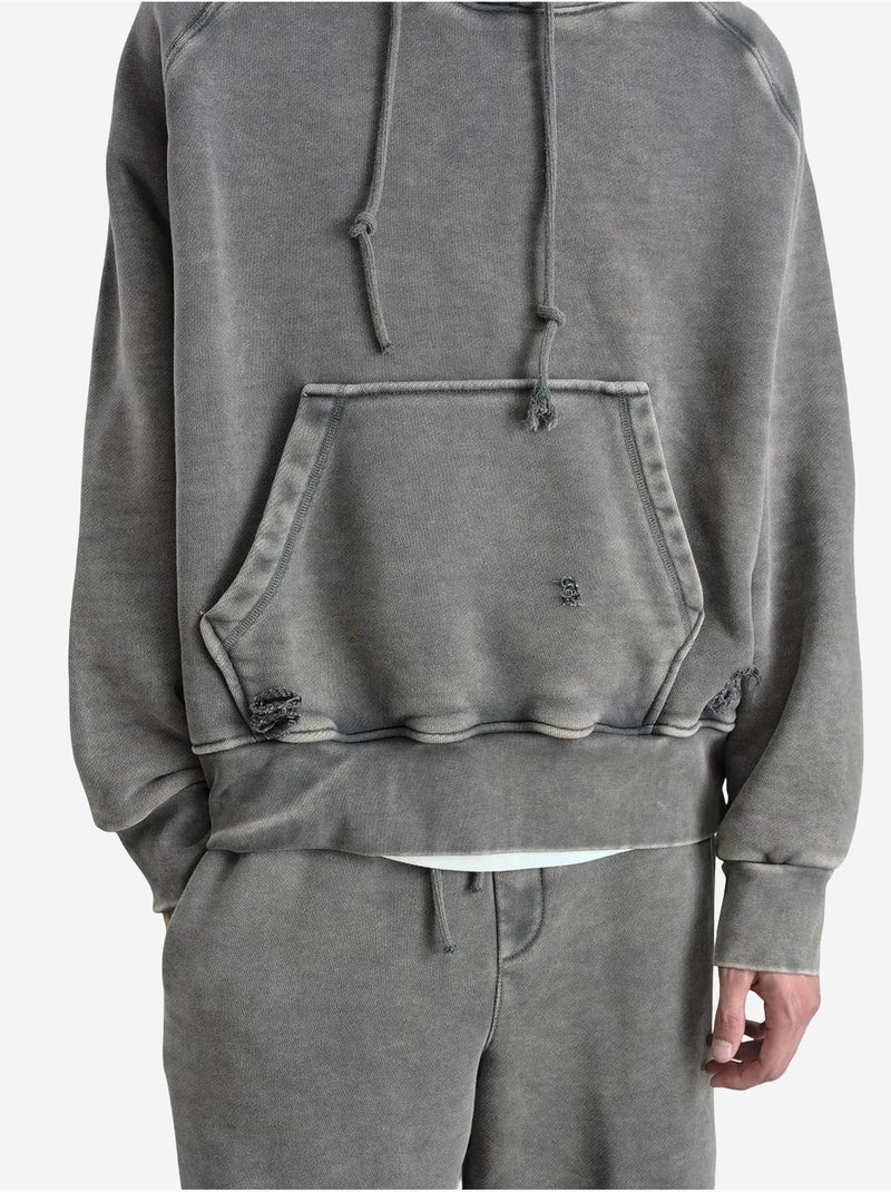 Sweat à capuche oversize giesto avec poche Kaki - Kiabi