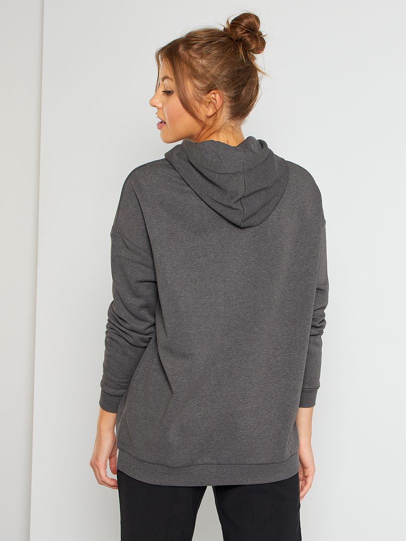 Sweat capuche oversize gris chin fonc Kiabi 12.00