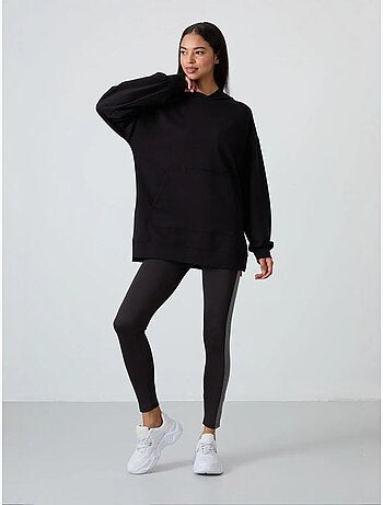 Sweat à capuche oversize imprimé avec poche tommy