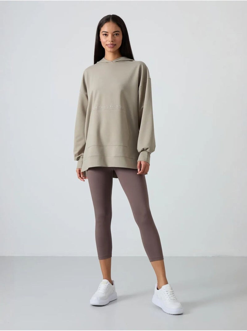 Sweat à capuche oversize imprimé tommy Beige argile - Kiabi