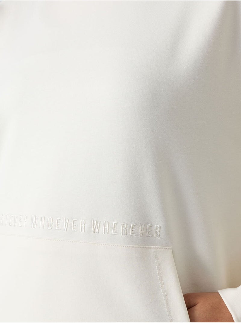Sweat à capuche oversize imprimé tommy Blanc cassé - Kiabi