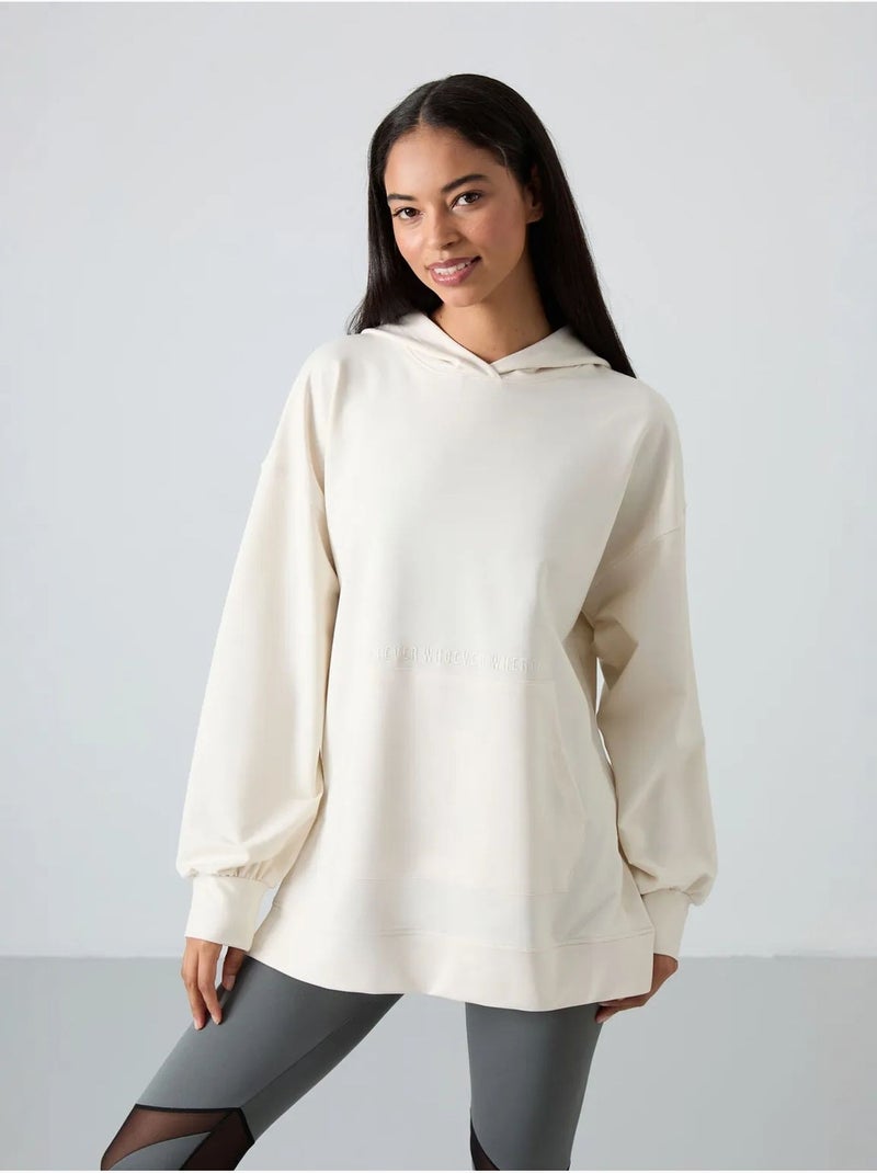 Sweat à capuche oversize imprimé tommy Blanc cassé - Kiabi