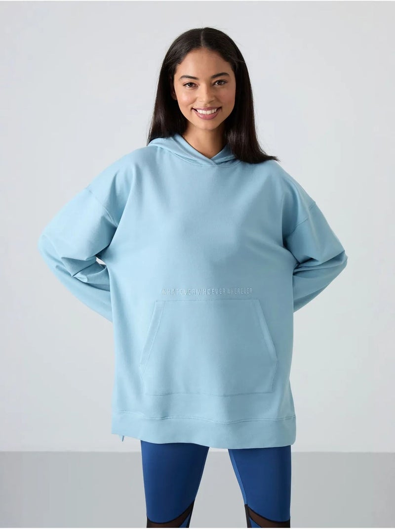 Sweat à capuche oversize imprimé tommy Bleu ciel - Kiabi