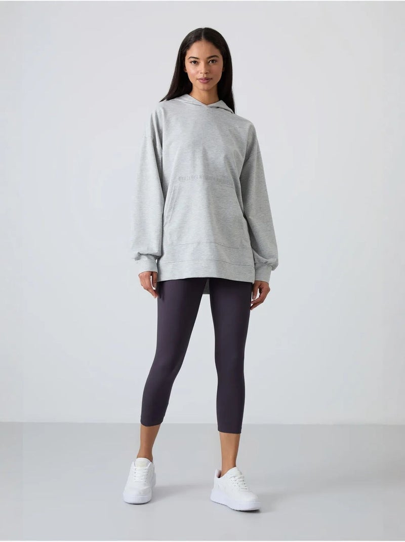 Sweat à capuche oversize imprimé tommy Gris clair - Kiabi