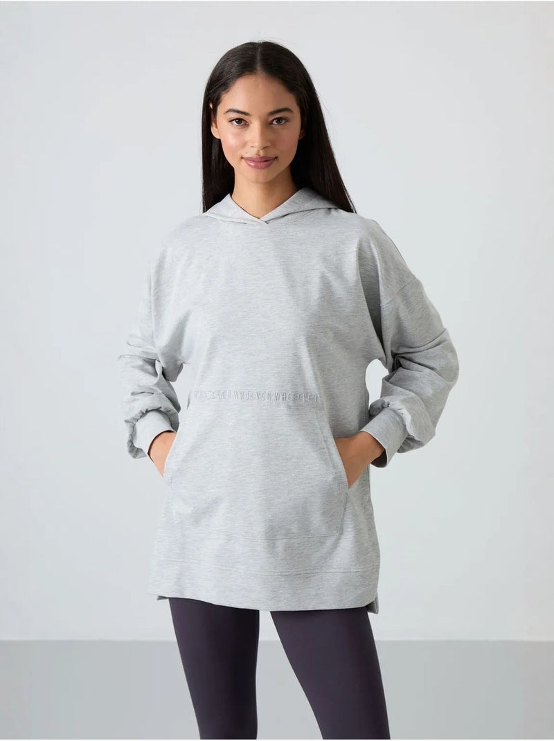 Sweat à capuche oversize imprimé tommy Gris clair - Kiabi