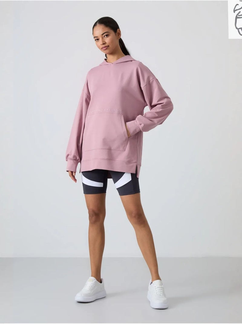 Sweat à capuche oversize imprimé tommy Mauve - Kiabi