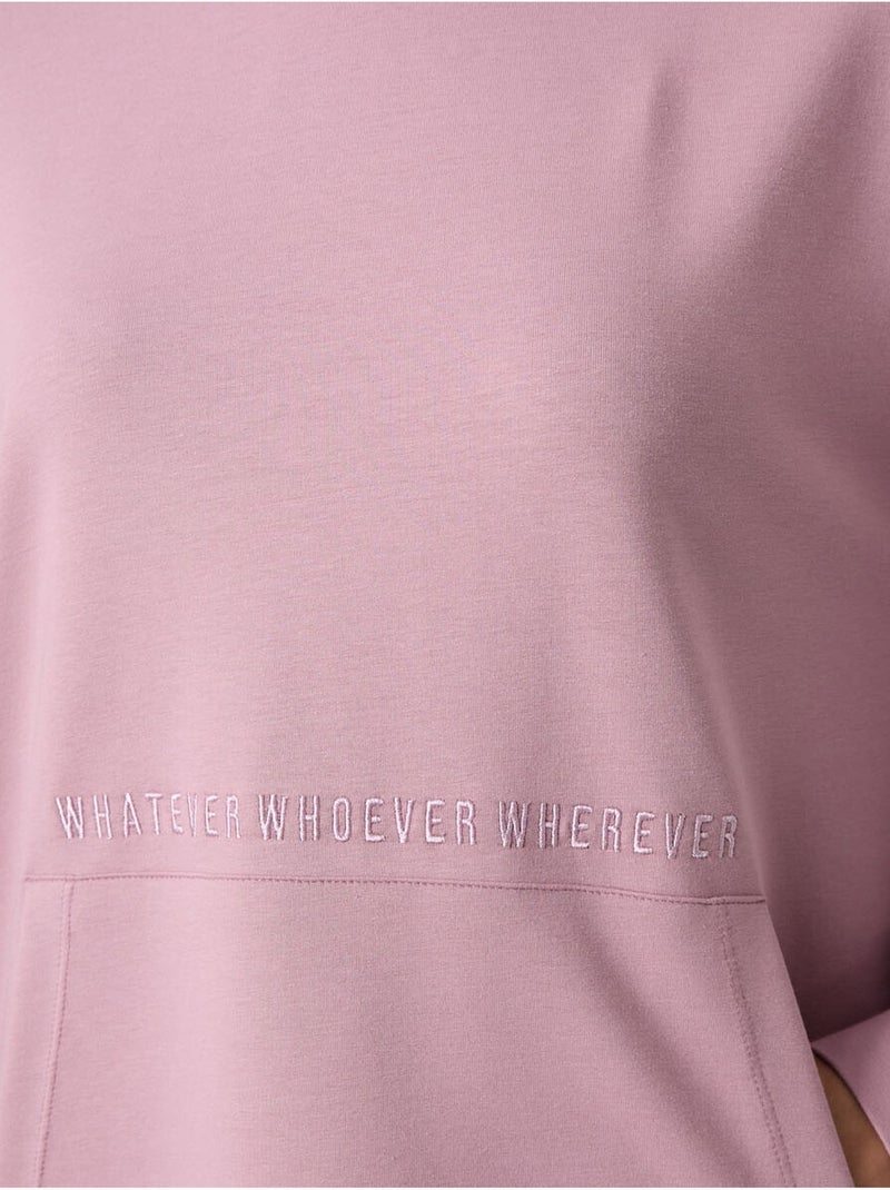 Sweat à capuche oversize imprimé tommy Mauve - Kiabi