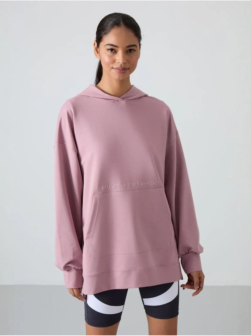 Sweat à capuche oversize imprimé tommy Mauve - Kiabi