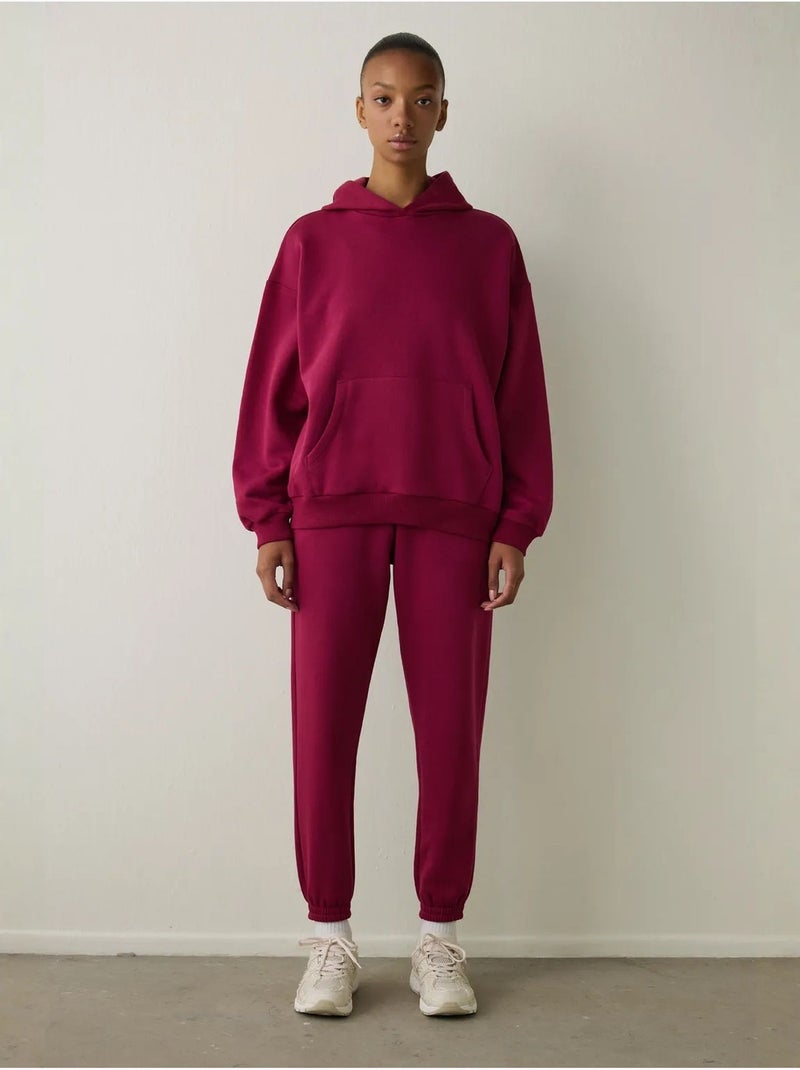 Sweat à capuche oversize penti Rouge bordeaux - Kiabi