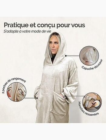 Sweat à capuche, plaid, couverture, pull - Flanelle - Vivezen