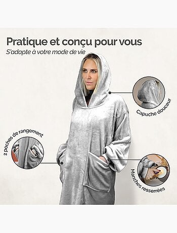 Sweat à capuche, plaid, couverture, pull - Flanelle - Vivezen