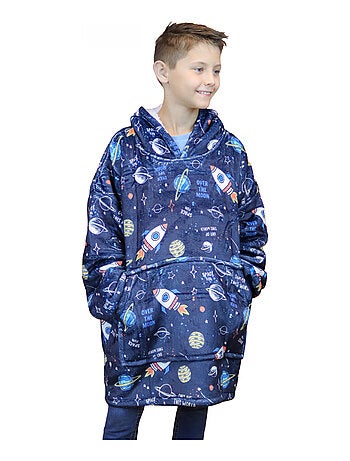 Sweat à capuche, plaid, couverture, pull - Sherpa et flanelle - Enfant - Espace - Vivezen