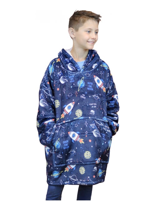 Sweat à capuche, plaid, couverture, pull - Sherpa et flanelle - Enfant - Espace - Vivezen - Kiabi