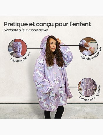 Sweat à capuche, plaid, couverture, pull - Sherpa et flanelle - Enfant - Espace - Vivezen