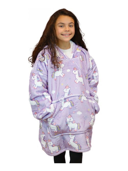 Sweat à capuche, plaid, couverture, pull - Sherpa et flanelle - Enfant - Licorne - Vivezen - Kiabi
