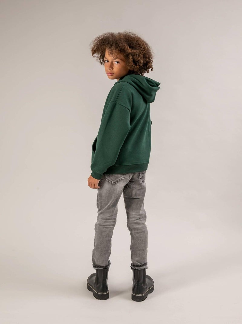 Sweat à capuche, poche kangourou, print logo sur le devant 'Deeluxe' Vert forêt - Kiabi