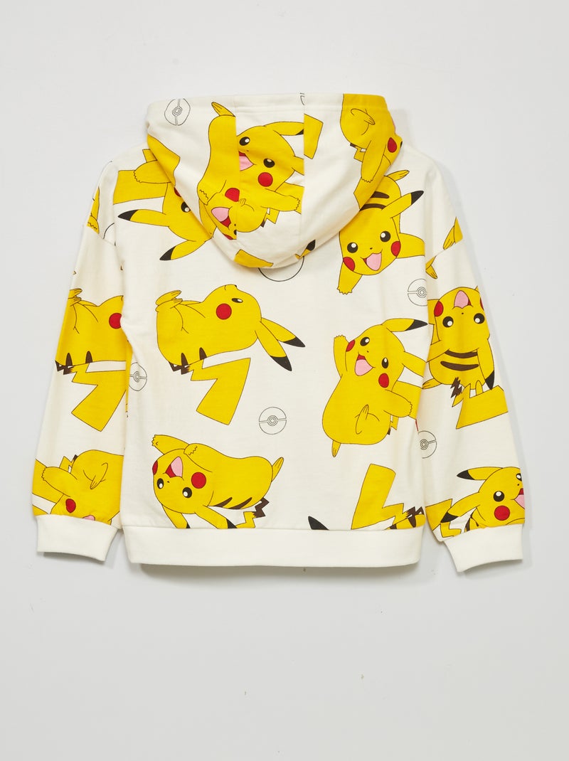 Sweat à capuche 'Pokémon' 'Pikachu' Blanc/jaune - Kiabi