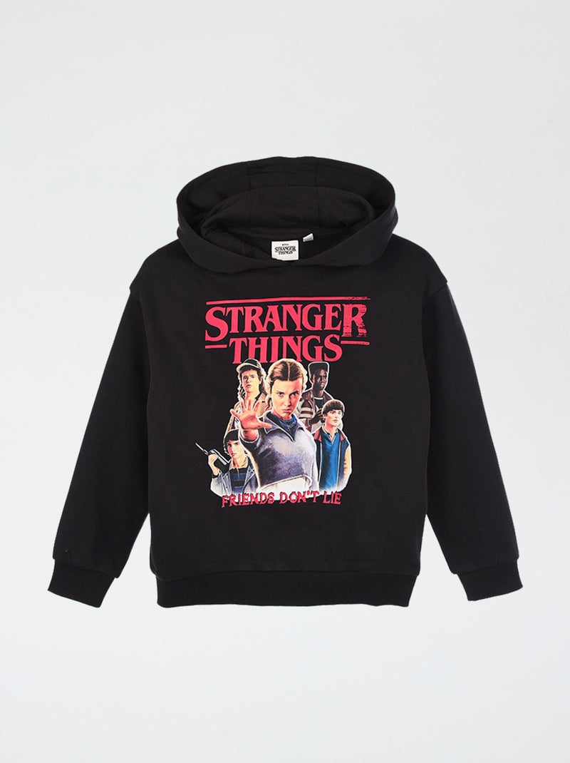 Sweat à capuche polaire 'Suncity' 'Stranger things' Noir - Kiabi
