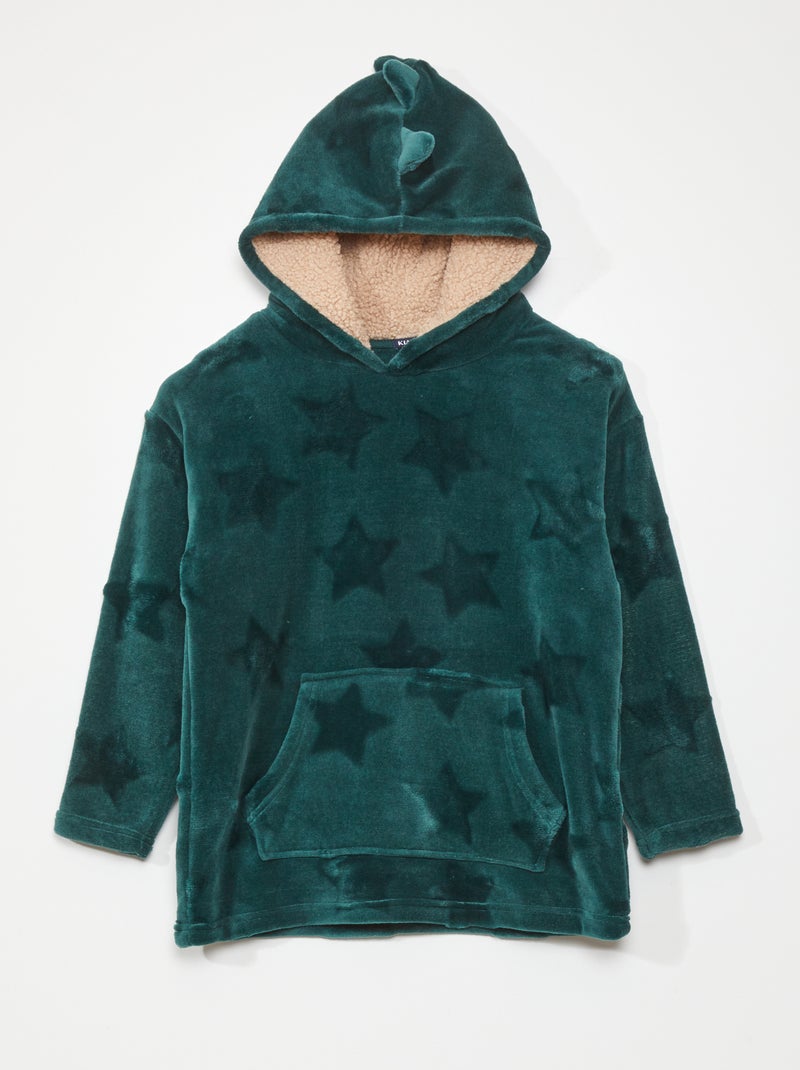 Sweat à capuche polaire Vert - Kiabi