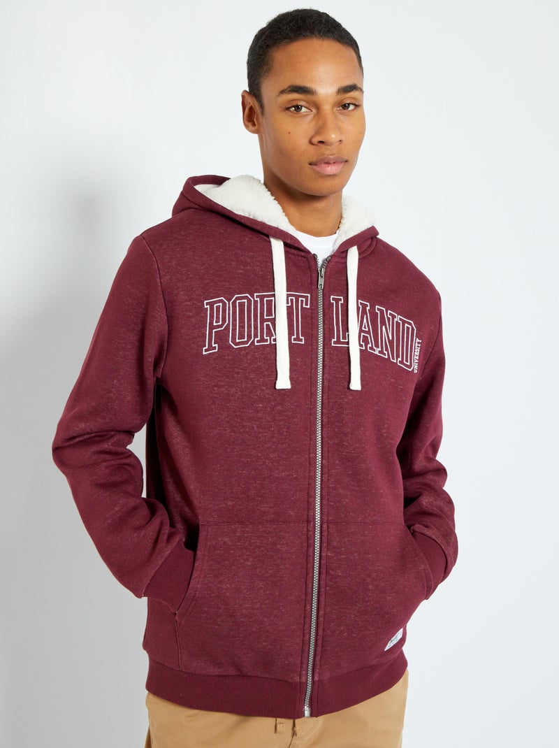 Sweat à capuche 'Portland' Rouge bordeaux - Kiabi