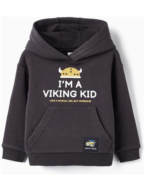 Sweat à capuche pour bébé garçon 'Je suis un enfant viking'   NORTHERN CALLING - Kiabi