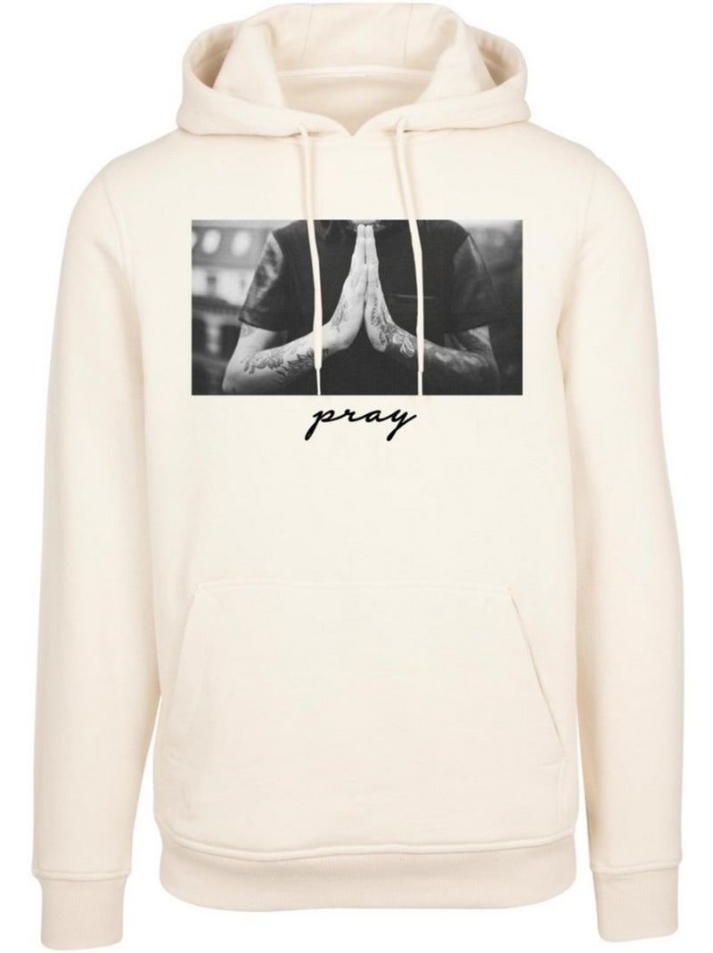 Sweat à capuche pray - mister tee Beige - Kiabi