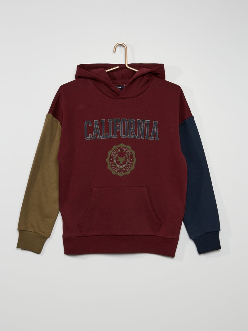 Sweat à capuche prune - Kiabi