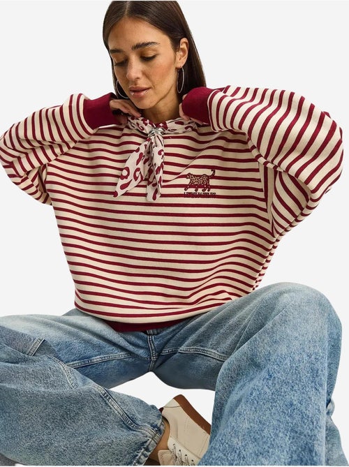 Sweat à capuche rayé avec cordon de serrage lucci - Kiabi Sweat à capuche rayé avec cordon de serrage lucci - Kiabi