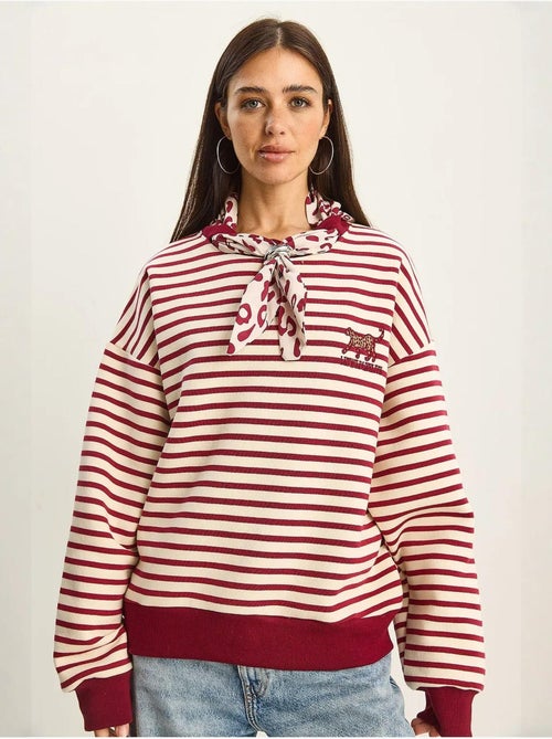 Sweat à capuche rayé avec cordon de serrage lucci - Kiabi Sweat à capuche rayé avec cordon de serrage lucci - Kiabi
