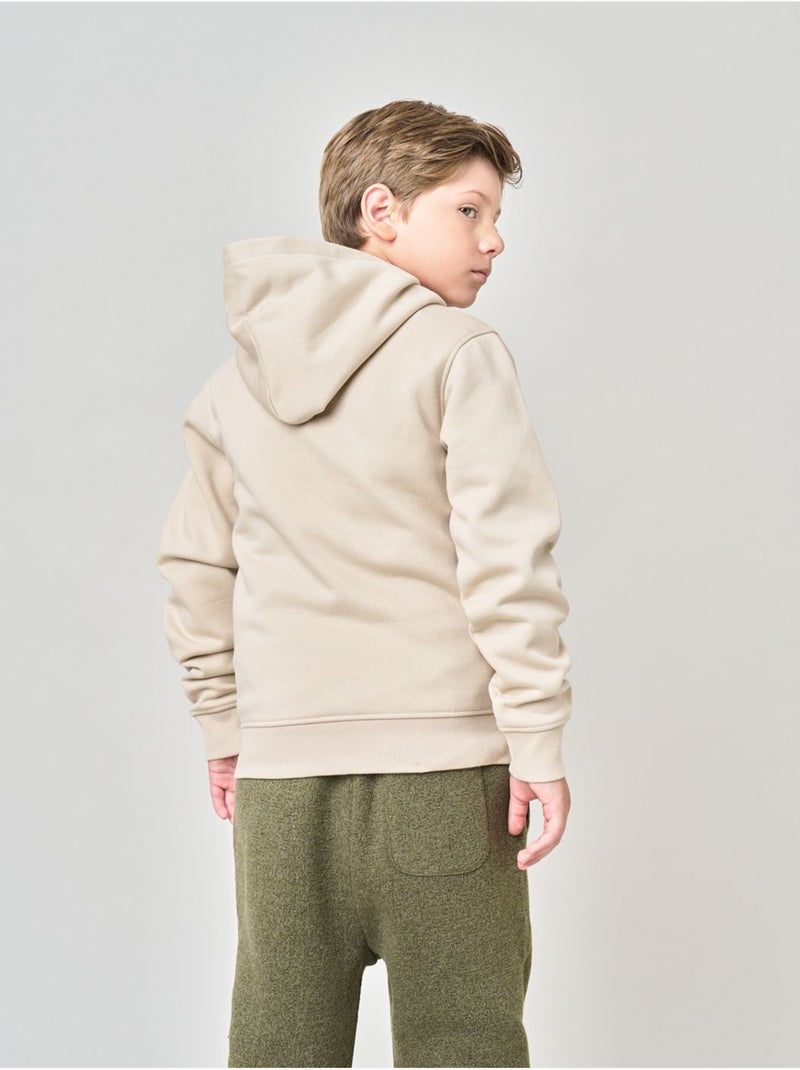 Sweat à capuche regular garçon imprimé deeluxe original 'deeluxe' Beige coquille - Kiabi