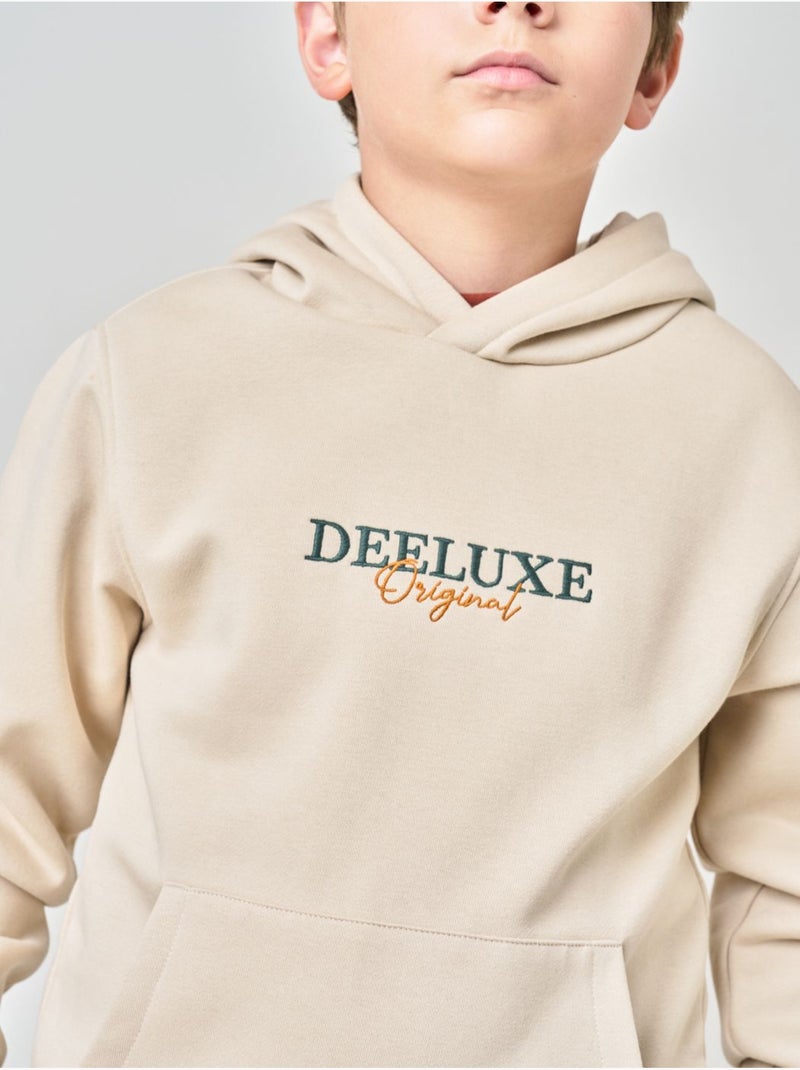 Sweat à capuche regular garçon imprimé deeluxe original 'deeluxe' Beige coquille - Kiabi