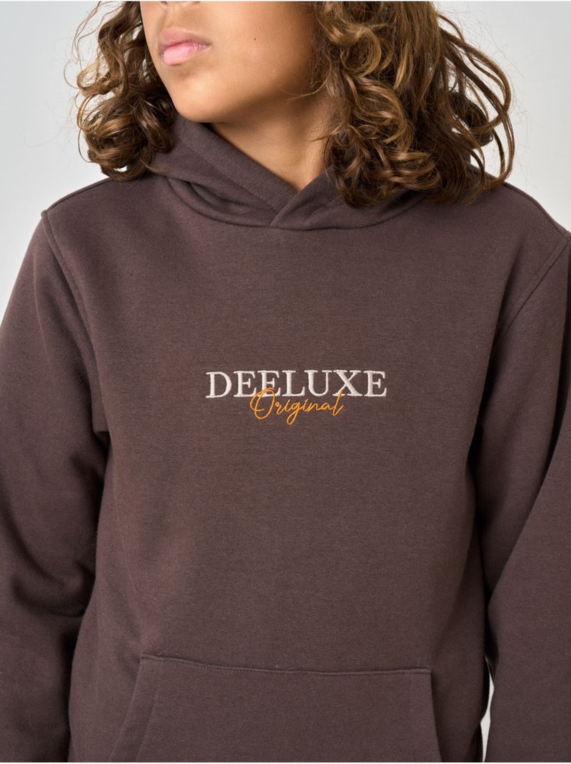 Sweat à capuche regular garçon imprimé deeluxe original 'deeluxe' Marron cappuccino - Kiabi