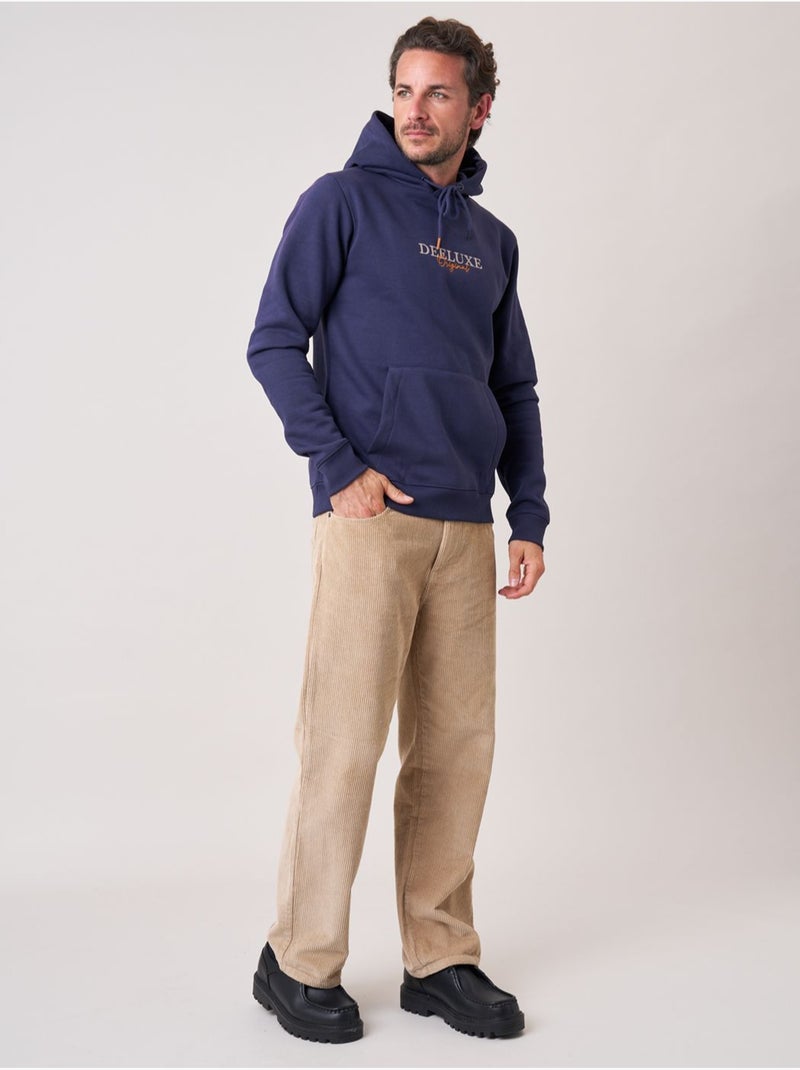 Sweat à capuche regular homme imprimé deeluxe original 'deeluxe' Bleu nuit - Kiabi
