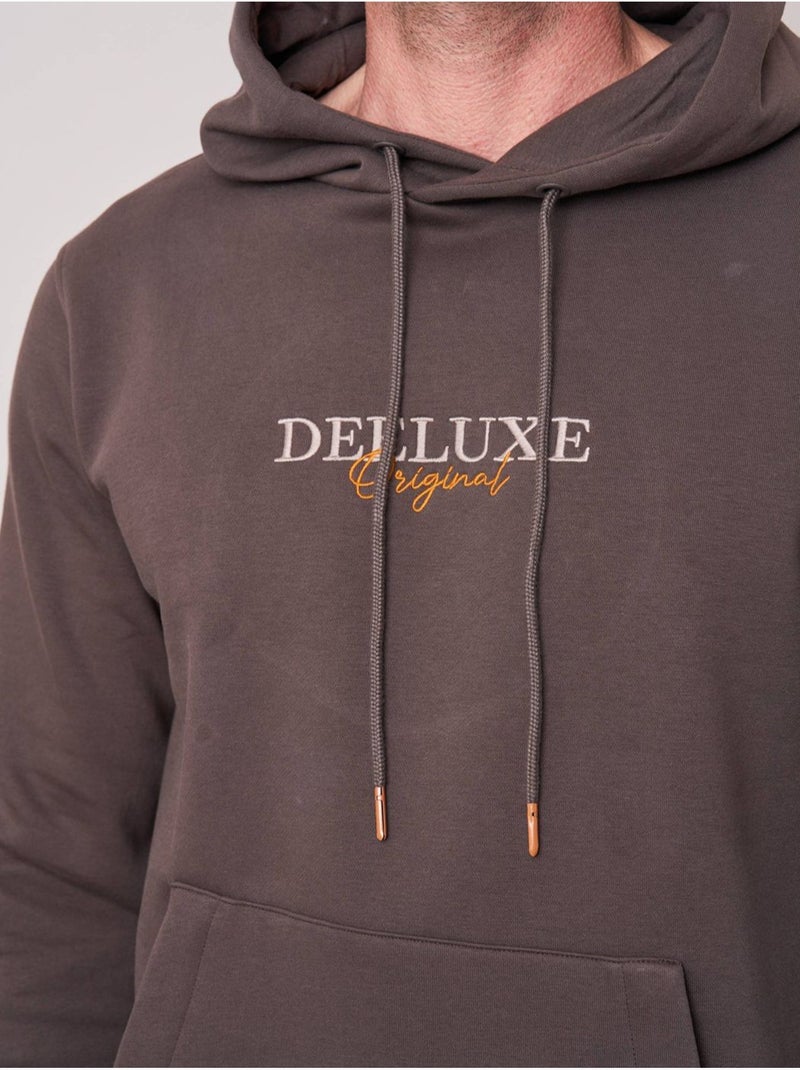 Sweat à capuche regular homme imprimé deeluxe original 'deeluxe' Marron cappuccino - Kiabi