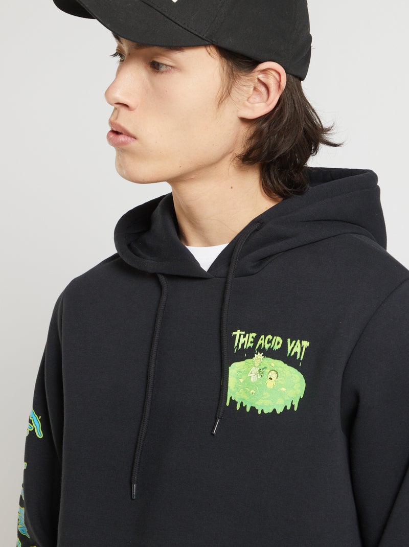Sweat à capuche 'Rick Morty' noir Kiabi