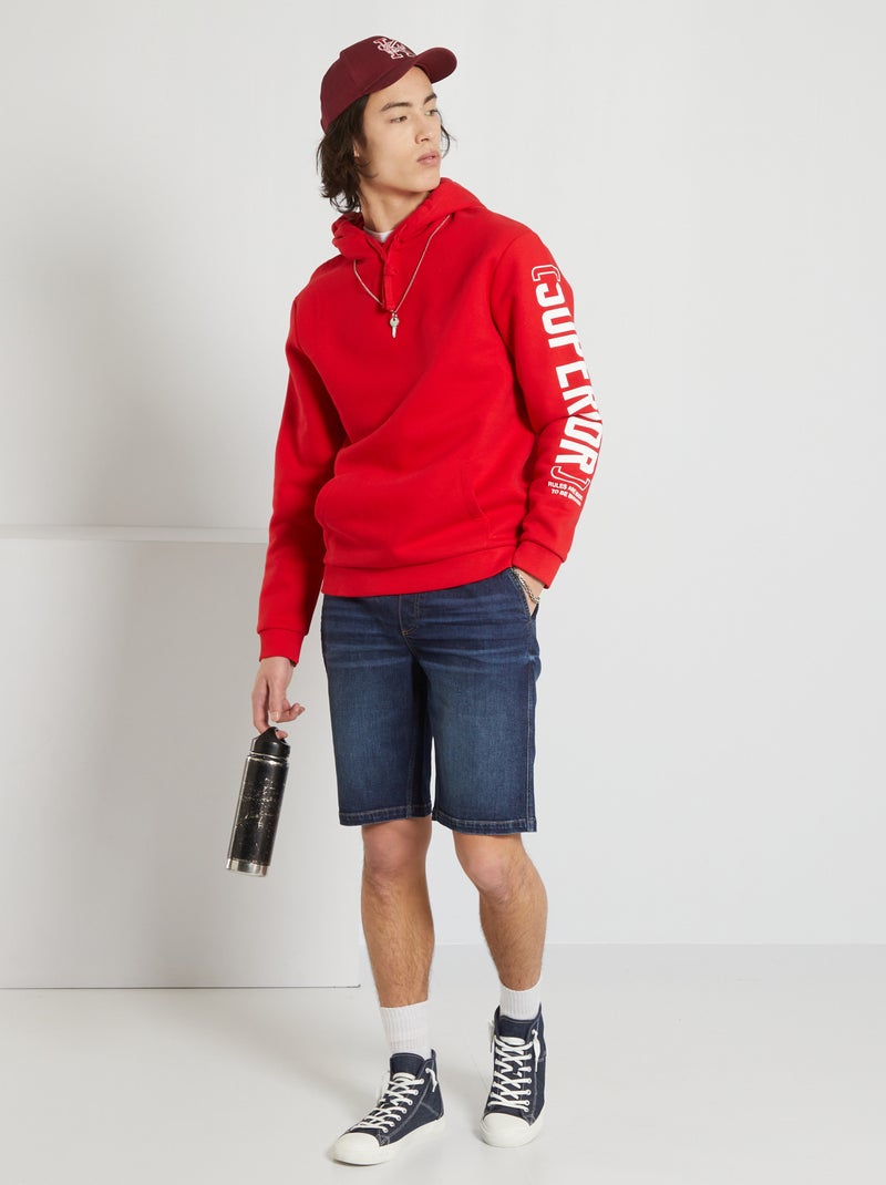 Sweat à capuche rouge - Kiabi