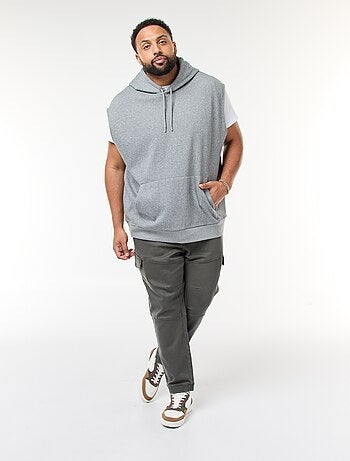 Sweat à capuche sans manches avec poche kangourou