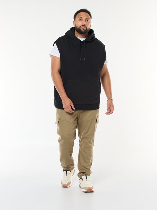 Sweat à capuche sans manches avec poche kangourou - Kiabi