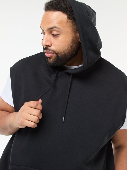 Sweat à capuche sans manches avec poche kangourou - Kiabi